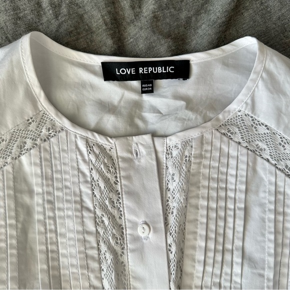 SOLD NWOT White Cotton Cropped Blouse - Picture 6 of 16
